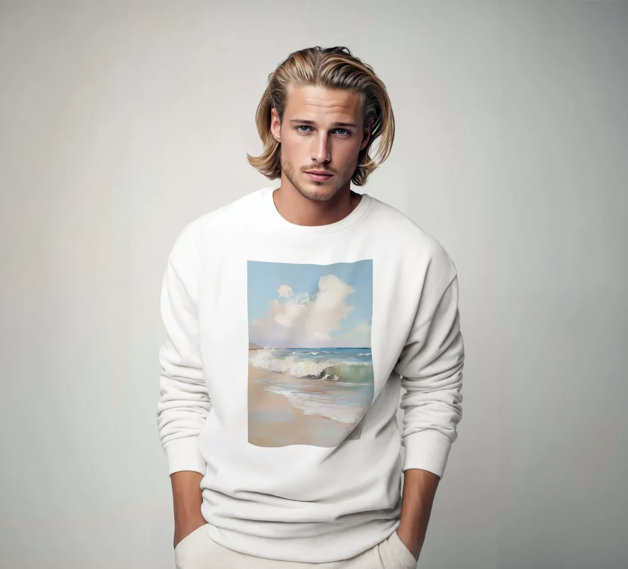Spiaggia tranquilla felpa da Melloi Art Print