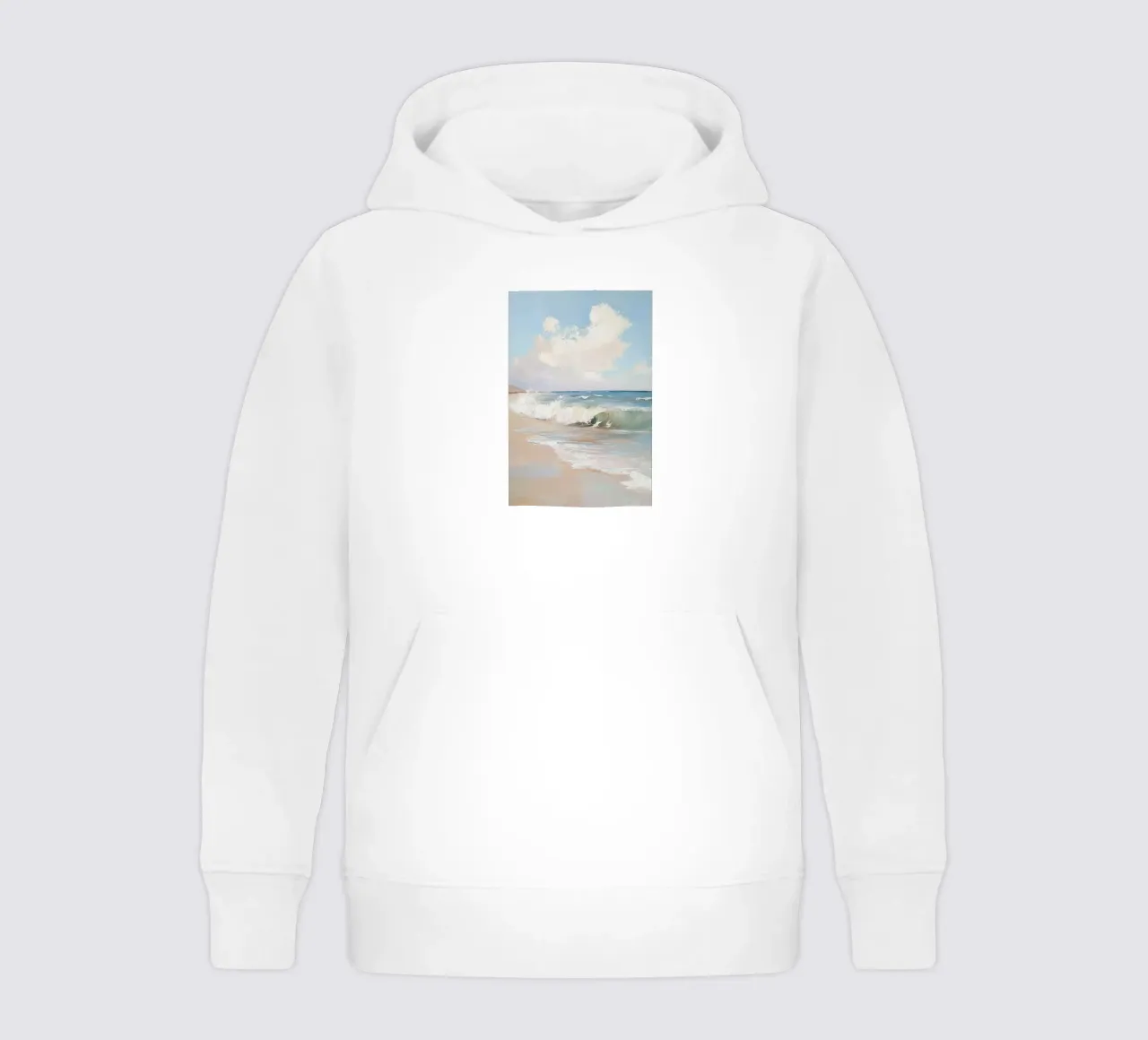 Peaceful Beach kids hoodie by Melloi Art Print