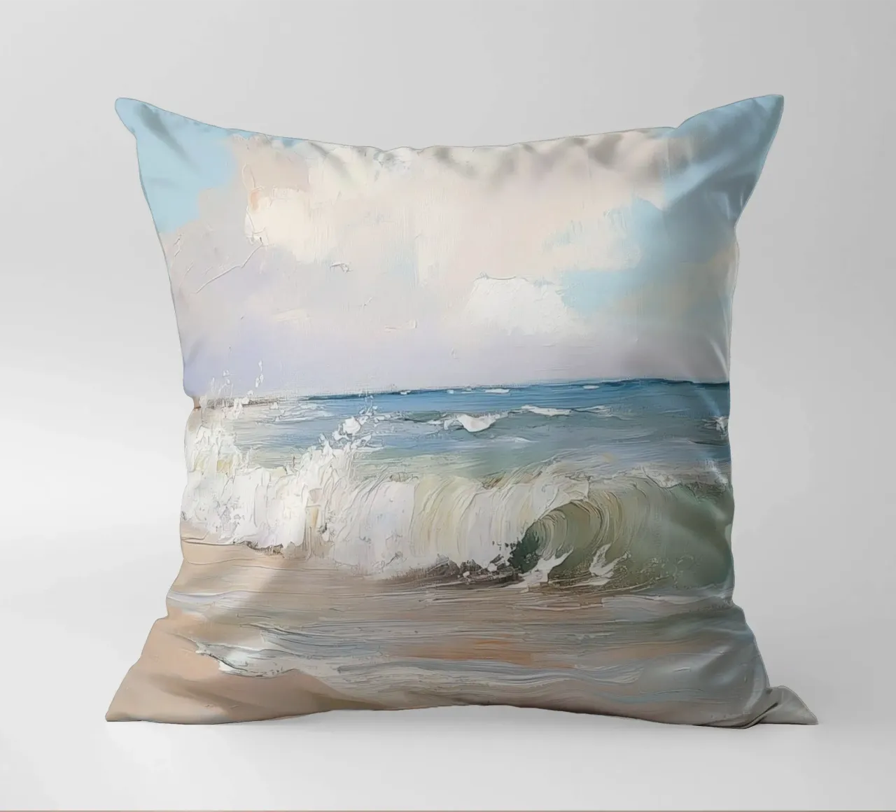 Spiaggia tranquilla cuscino da Melloi Art Print