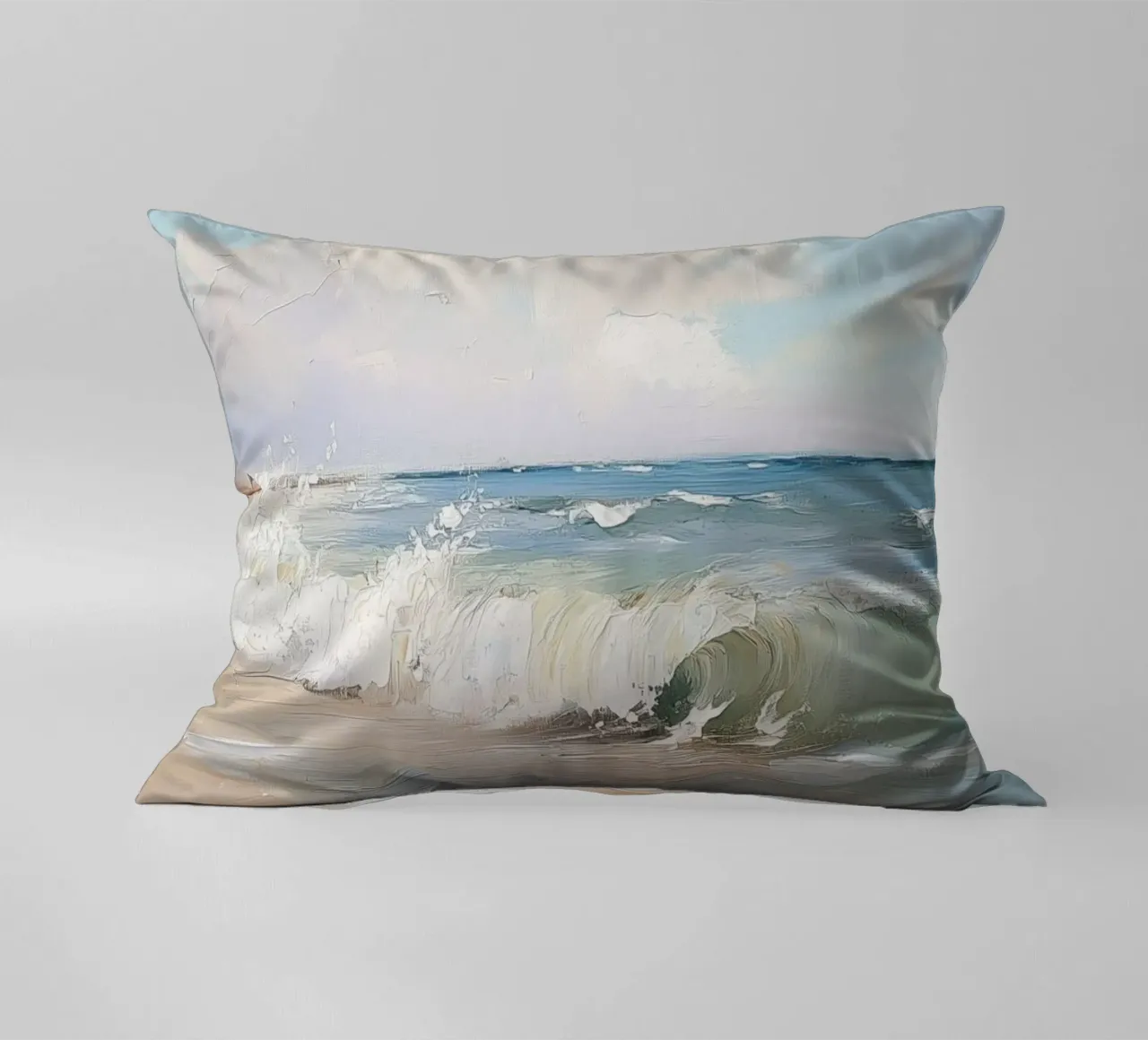 Spiaggia tranquilla cuscino da Melloi Art Print