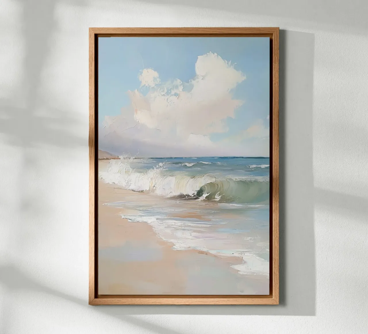 Spiaggia tranquilla tela con Cornice a cassetta da Melloi Art Print