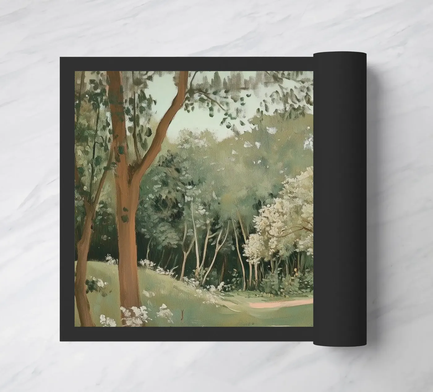 Sentiero della foresta tranquilla zerbino da Melloi Art Print