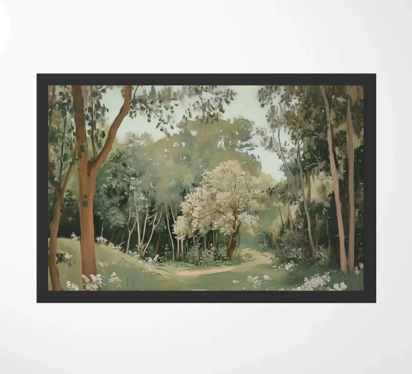 Sentiero della foresta tranquilla zerbino da Melloi Art Print