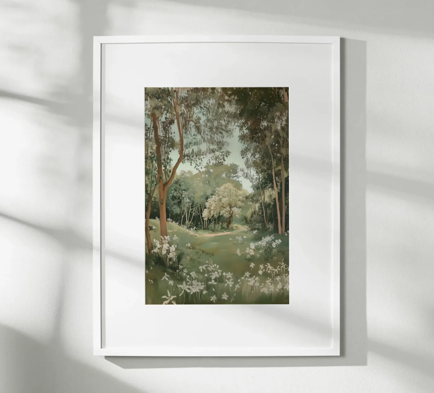 Tranquil Forest Pathway poster by Melloi Art Print
