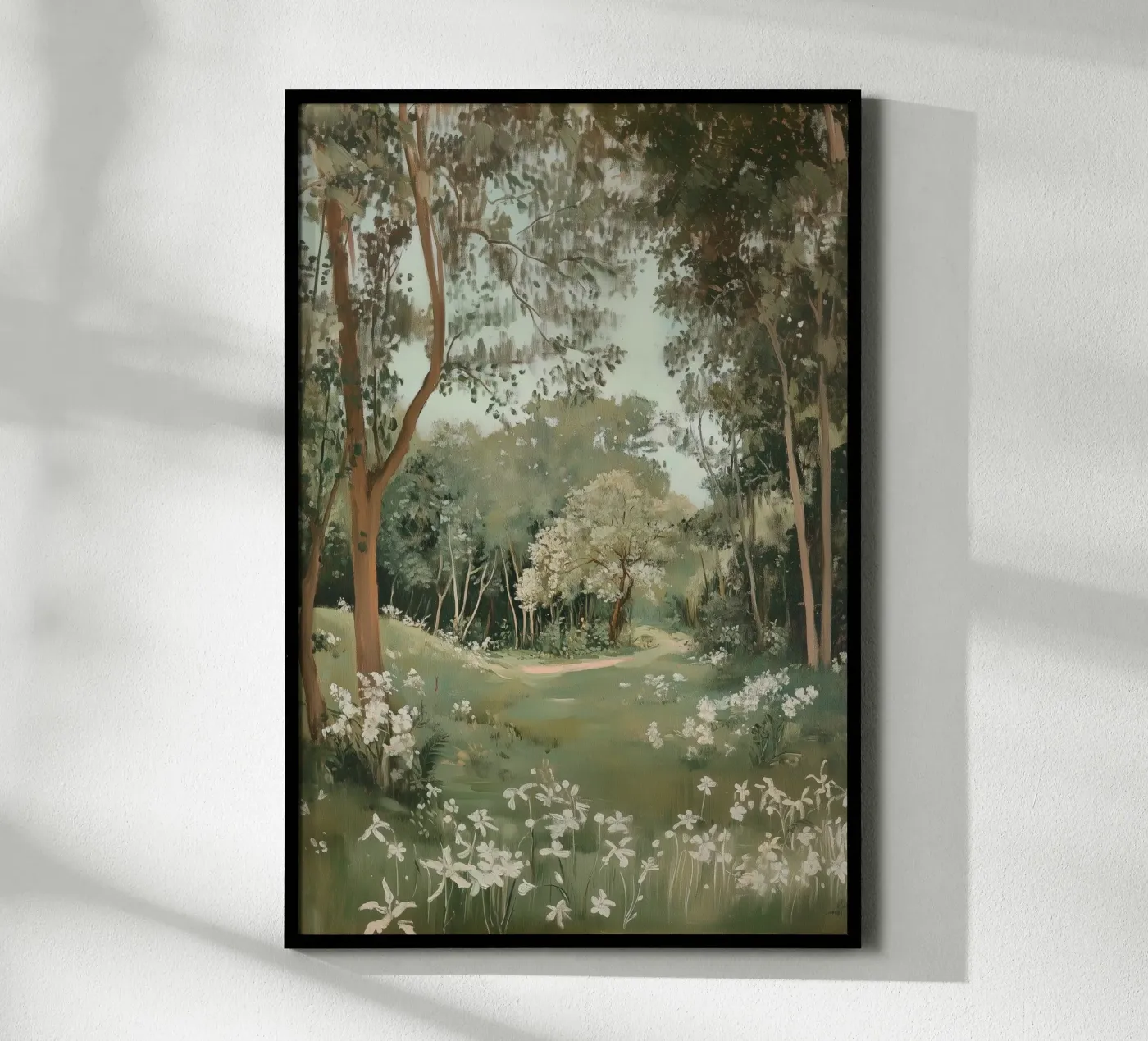 Tranquil Forest Pathway poster by Melloi Art Print