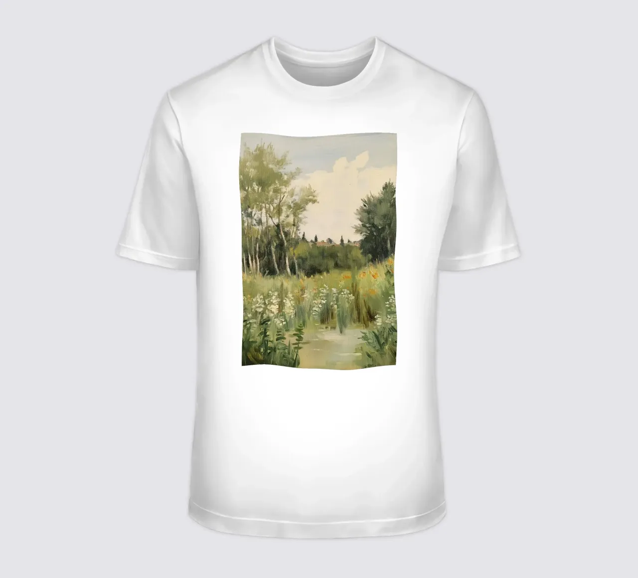 Tranquillo prato primaverile con fiori t-shirt da Melloi Art Print