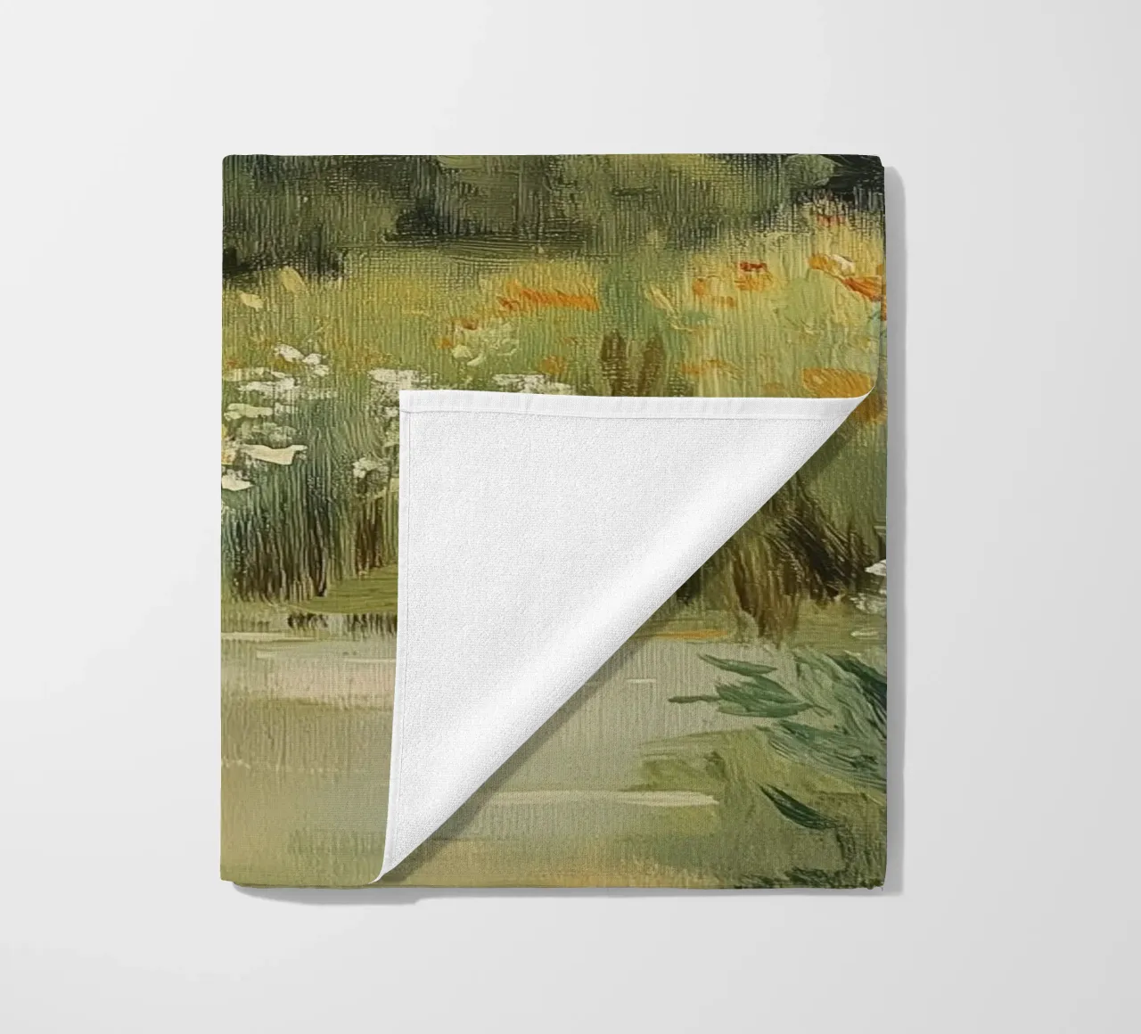 Tranquillo prato primaverile con fiori telo mare da Melloi Art Print