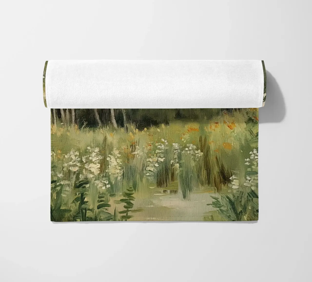 Tranquillo prato primaverile con fiori telo mare da Melloi Art Print