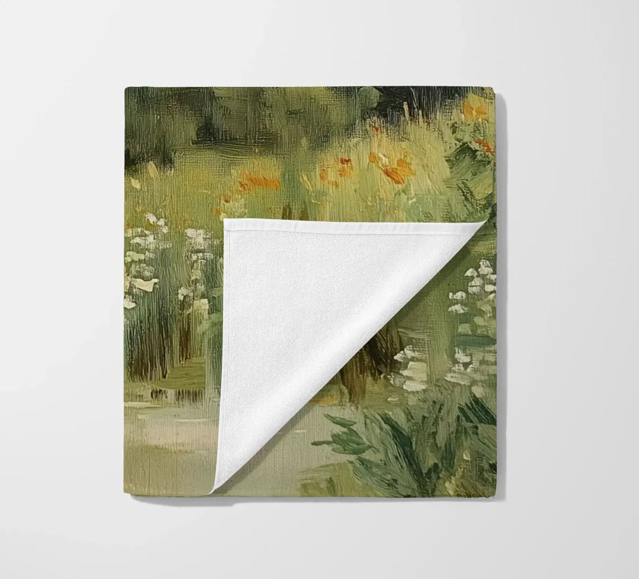 Tranquillo prato primaverile con fiori telo mare da Melloi Art Print
