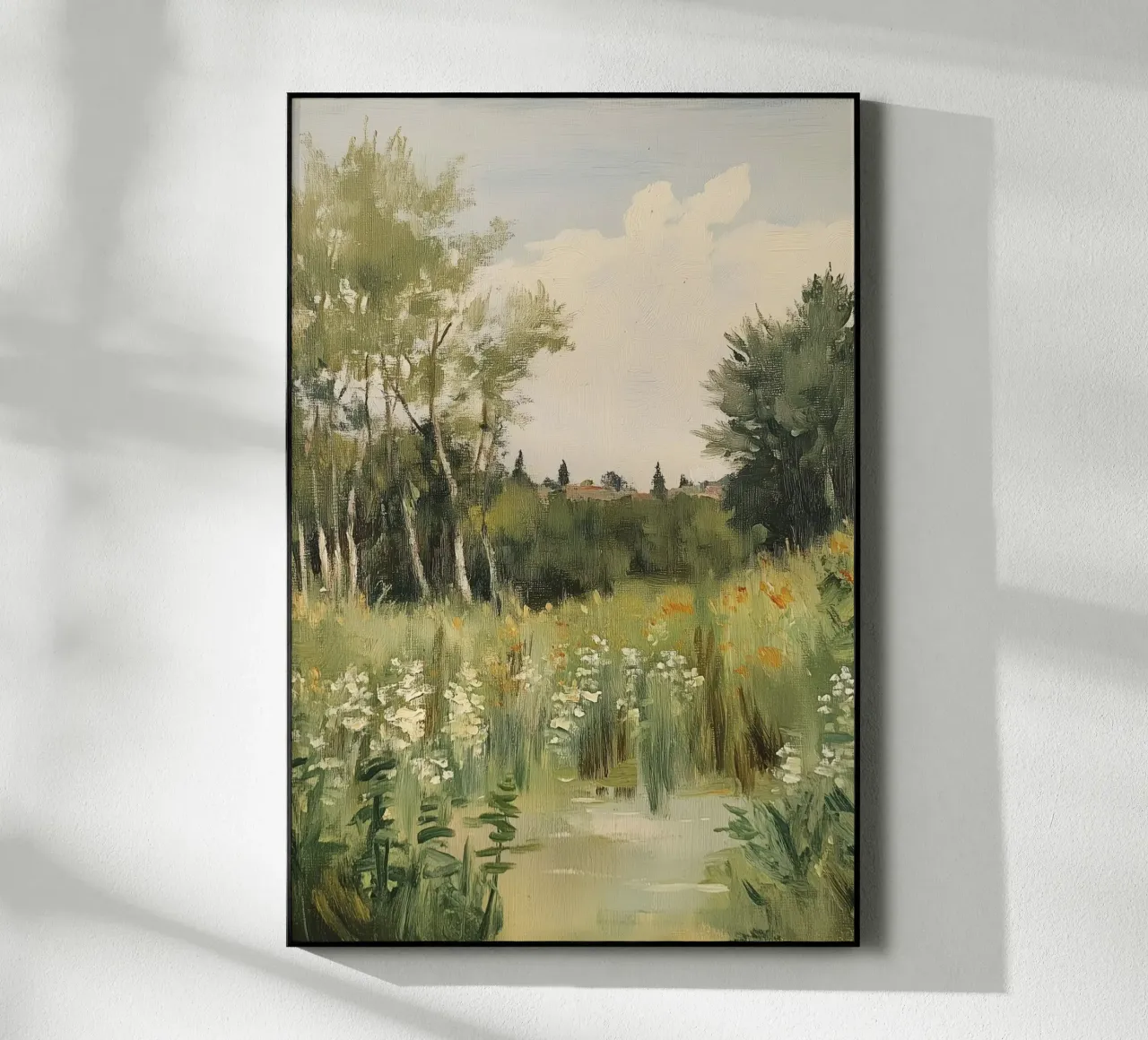 Tranquillo prato primaverile con fiori plexiglass da Melloi Art Print