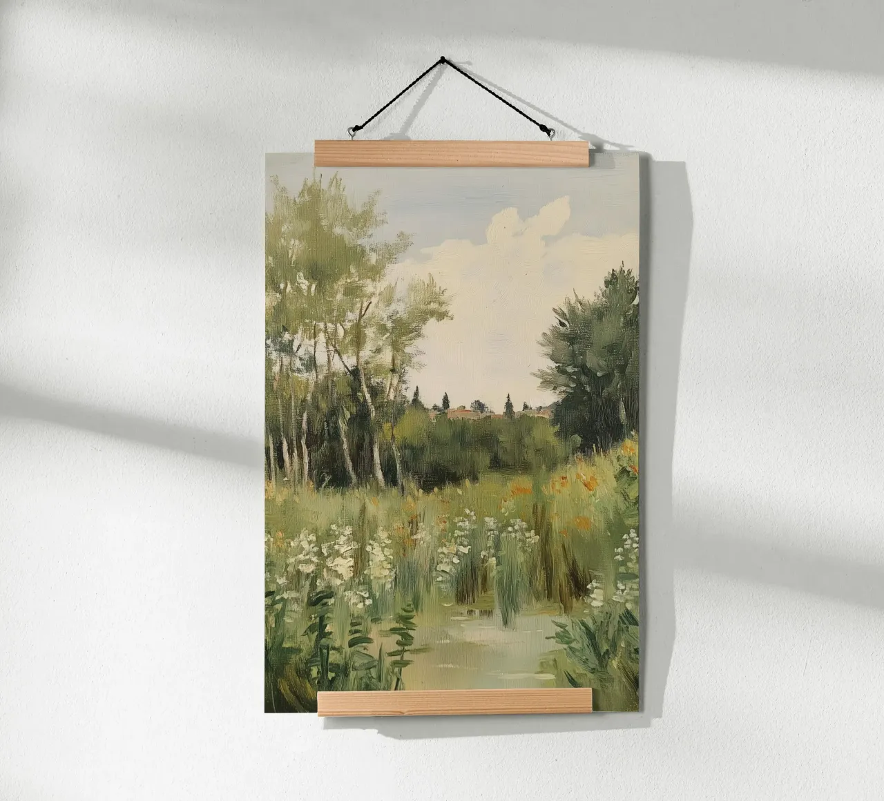 Tranquillo prato primaverile con fiori carta hahnemühle da Melloi Art Print