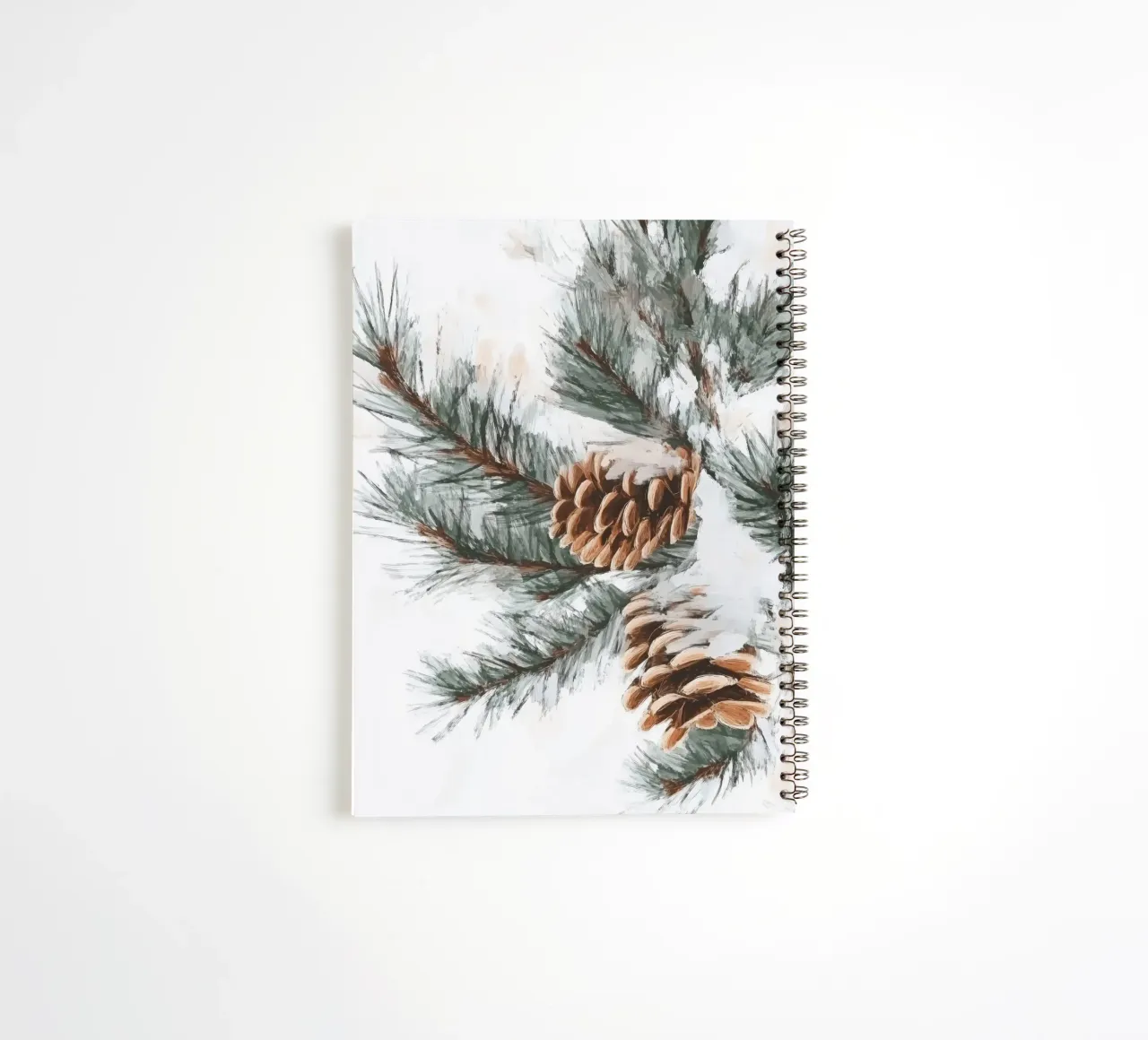 Cones de pin sur une branche carnet à spirale de Melloi Art Print