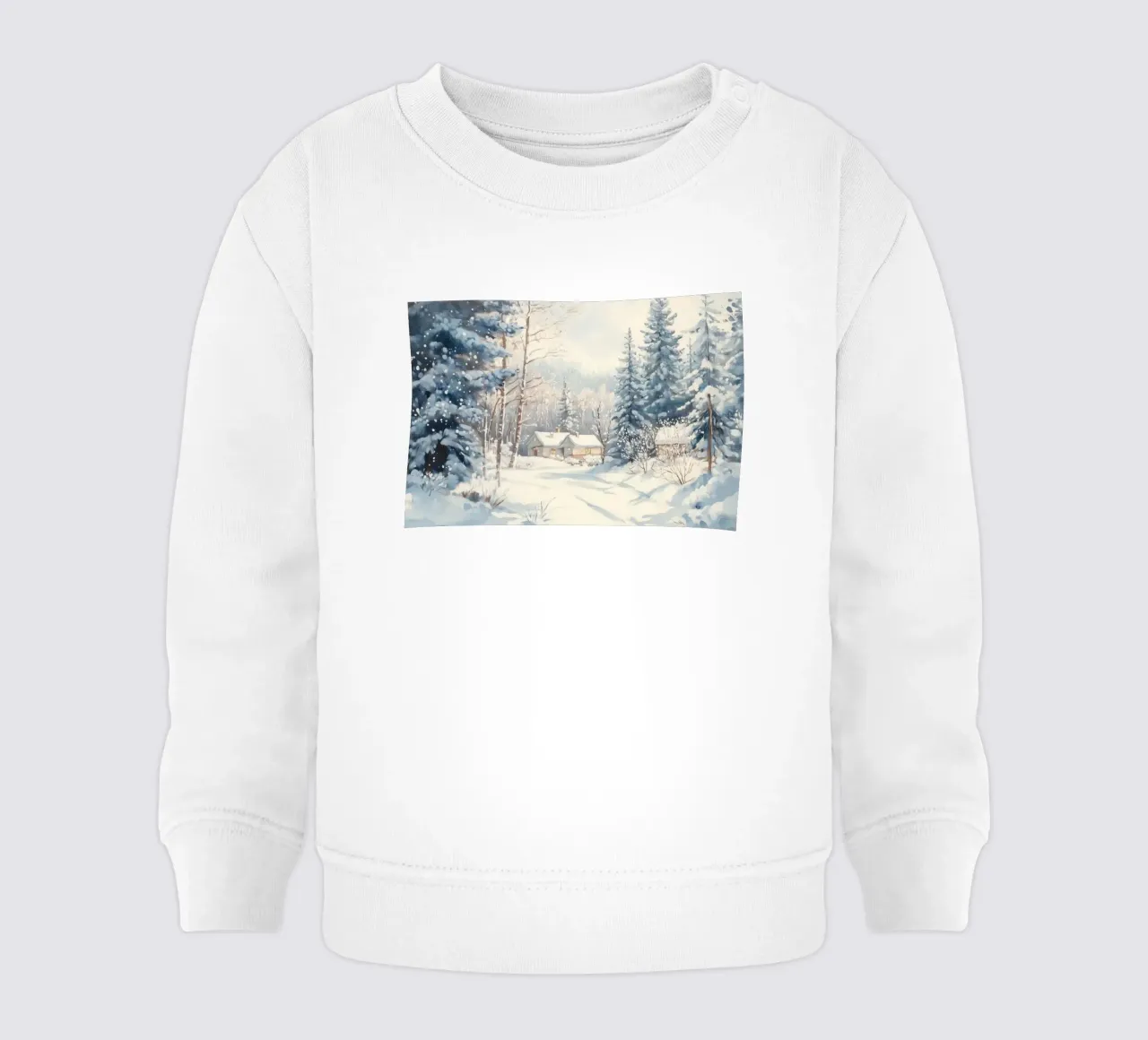 Cabine tranquille nella foresta felpa neonato da Melloi Art Print