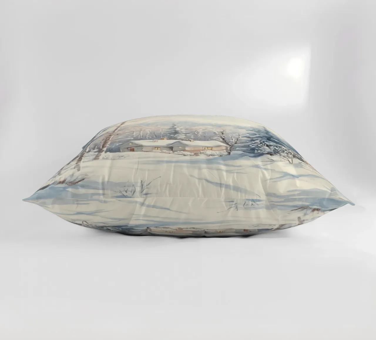 Cabine tranquille nella foresta cuscino da Melloi Art Print