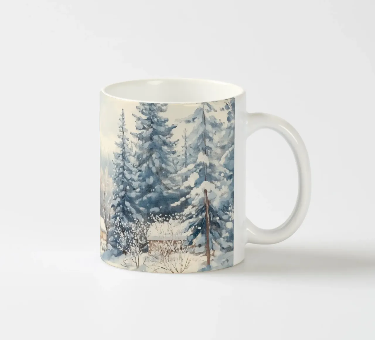 Cabine tranquille nella foresta tazza in ceramica da Melloi Art Print