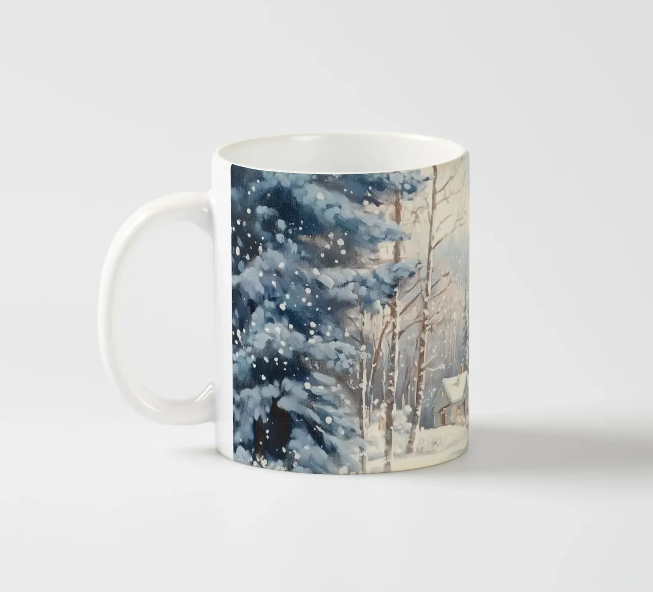 Cabine tranquille nella foresta tazza in ceramica da Melloi Art Print