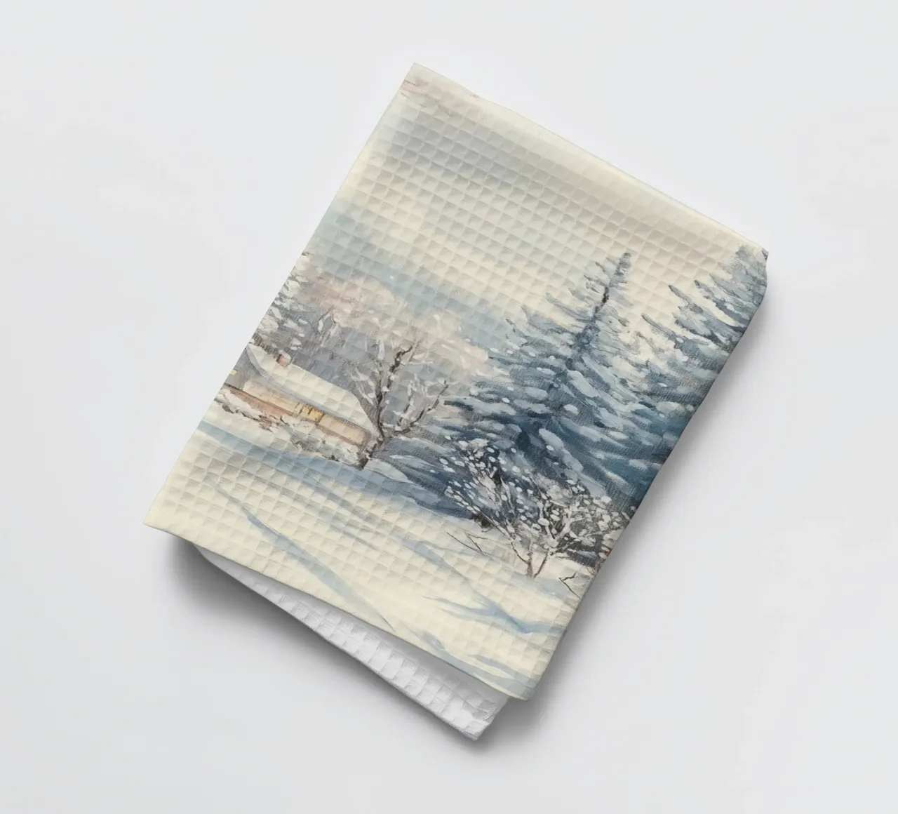Cabine tranquille nella foresta canovaccio da cucina da Melloi Art Print