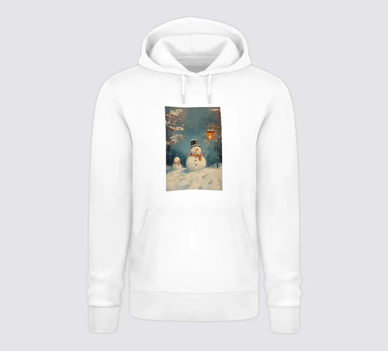 Incantevoli pupazzi di neve nel paese delle meraviglie invernali felpa con cappuccio da Melloi Art Print