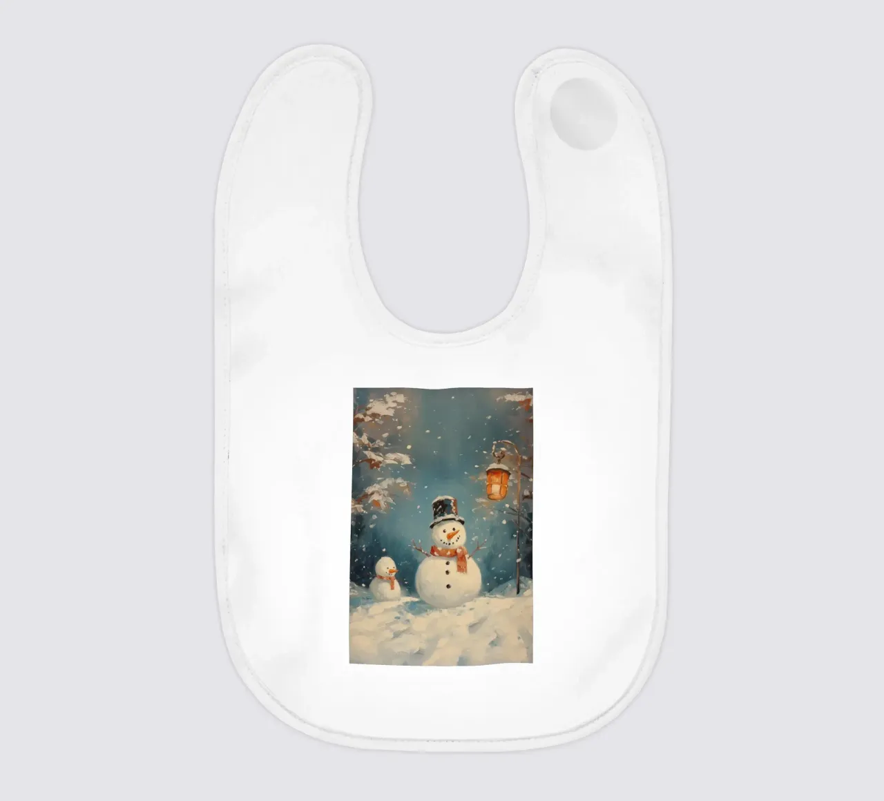 Incantevoli pupazzi di neve nel paese delle meraviglie invernali bavaglino da Melloi Art Print