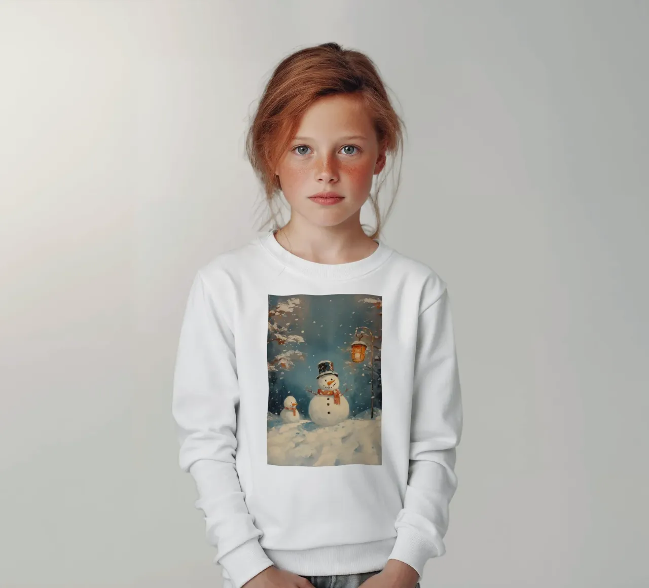 Incantevoli pupazzi di neve nel paese delle meraviglie invernali felpa bambino da Melloi Art Print