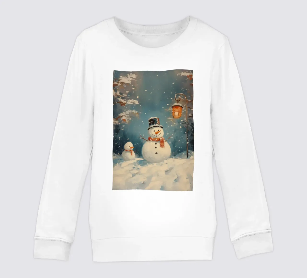 Incantevoli pupazzi di neve nel paese delle meraviglie invernali felpa bambino da Melloi Art Print
