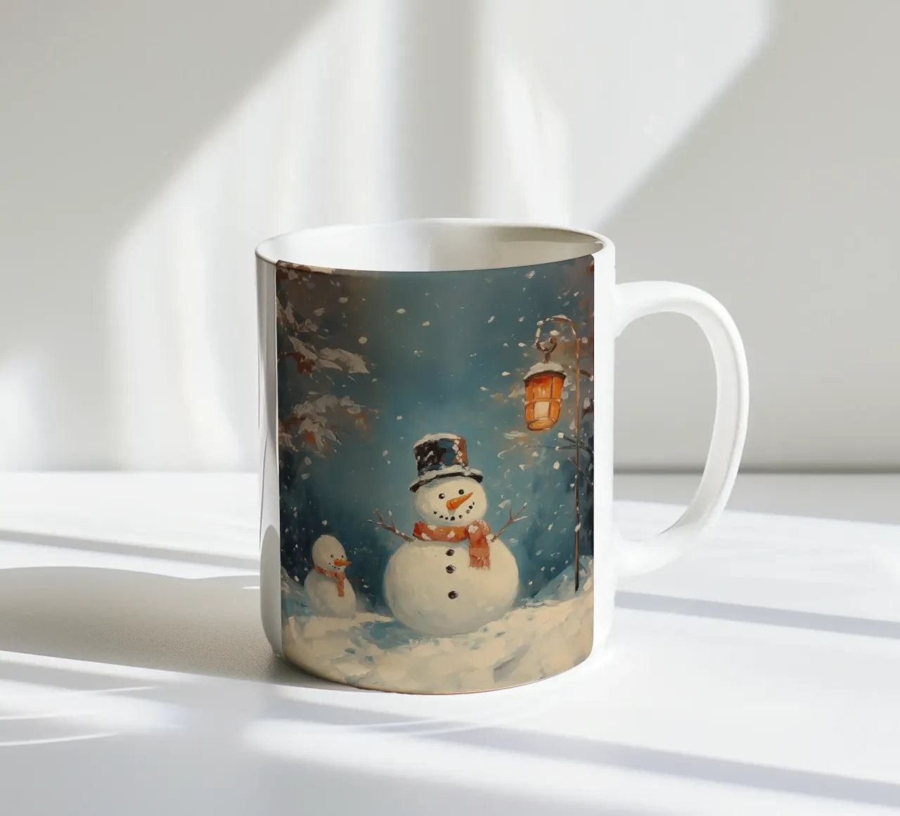 Incantevoli pupazzi di neve nel paese delle meraviglie invernali tazza in ceramica da Melloi Art Print