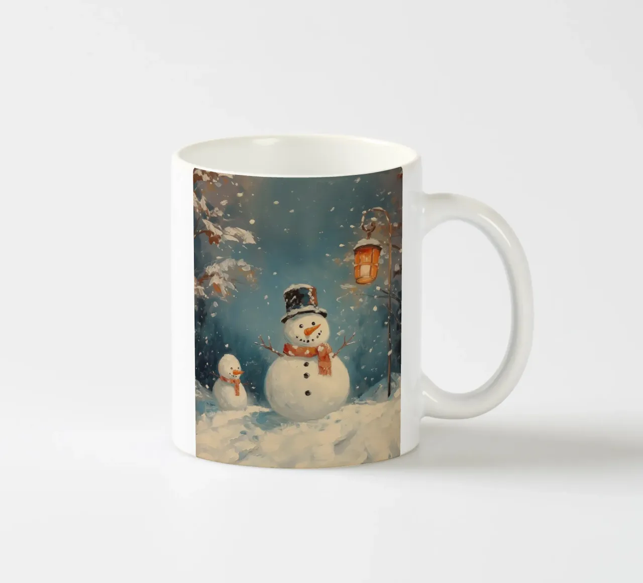 Incantevoli pupazzi di neve nel paese delle meraviglie invernali tazza in ceramica da Melloi Art Print