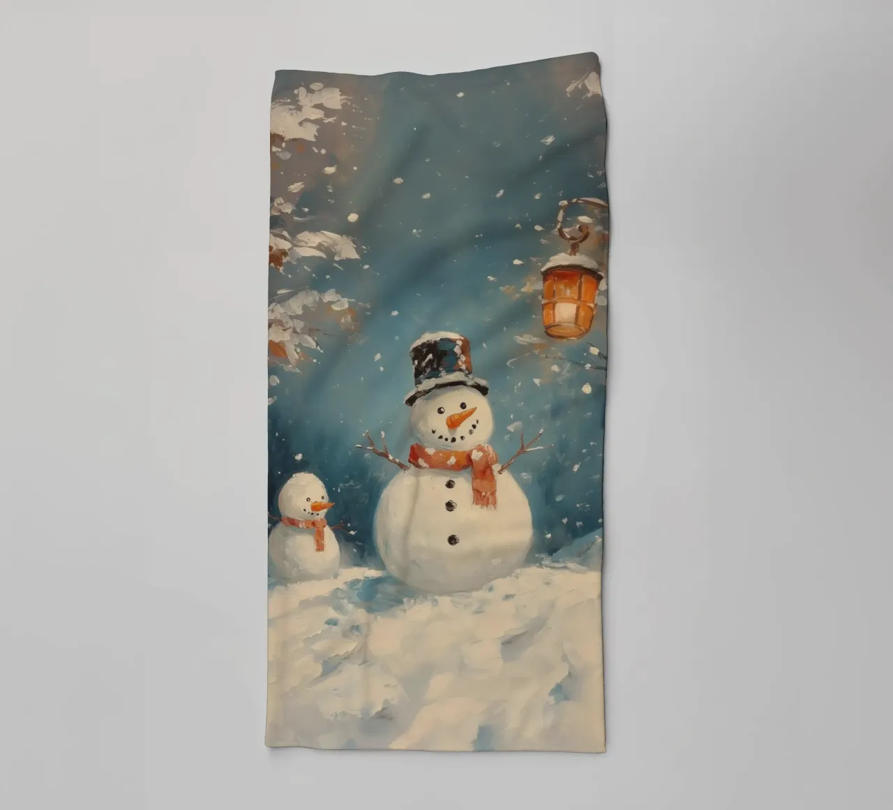 Charming Snowmen in Winter Wonderland towel by Melloi Art Print