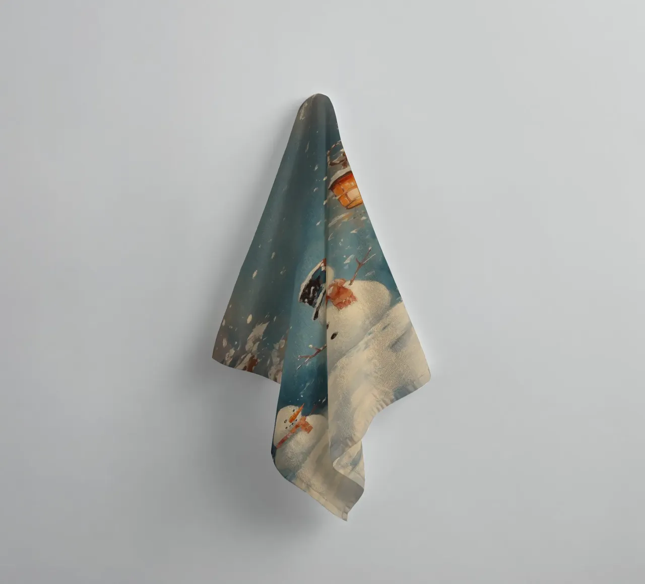 Charming Snowmen in Winter Wonderland towel by Melloi Art Print
