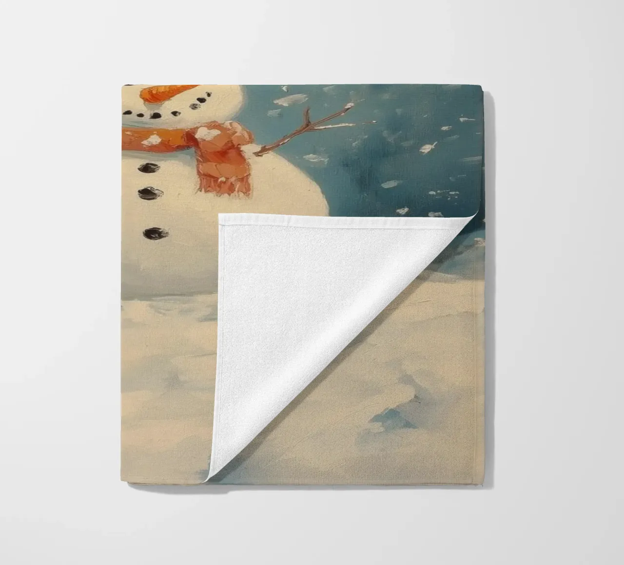 Incantevoli pupazzi di neve nel paese delle meraviglie invernali telo mare da Melloi Art Print