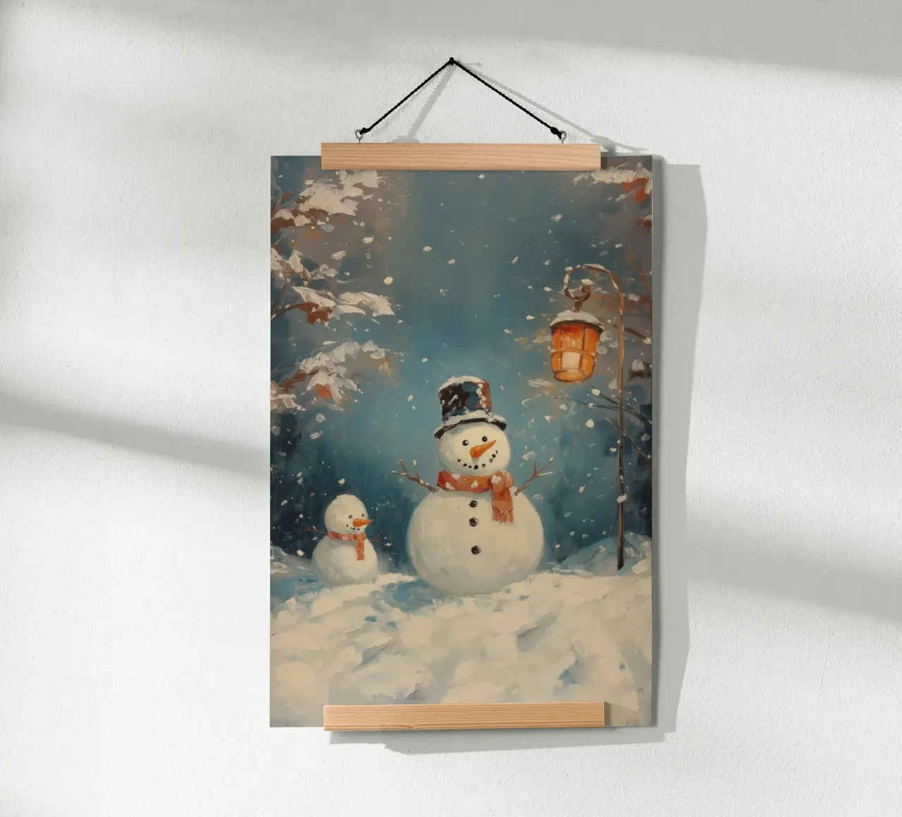 Incantevoli pupazzi di neve nel paese delle meraviglie invernali poster da Melloi Art Print