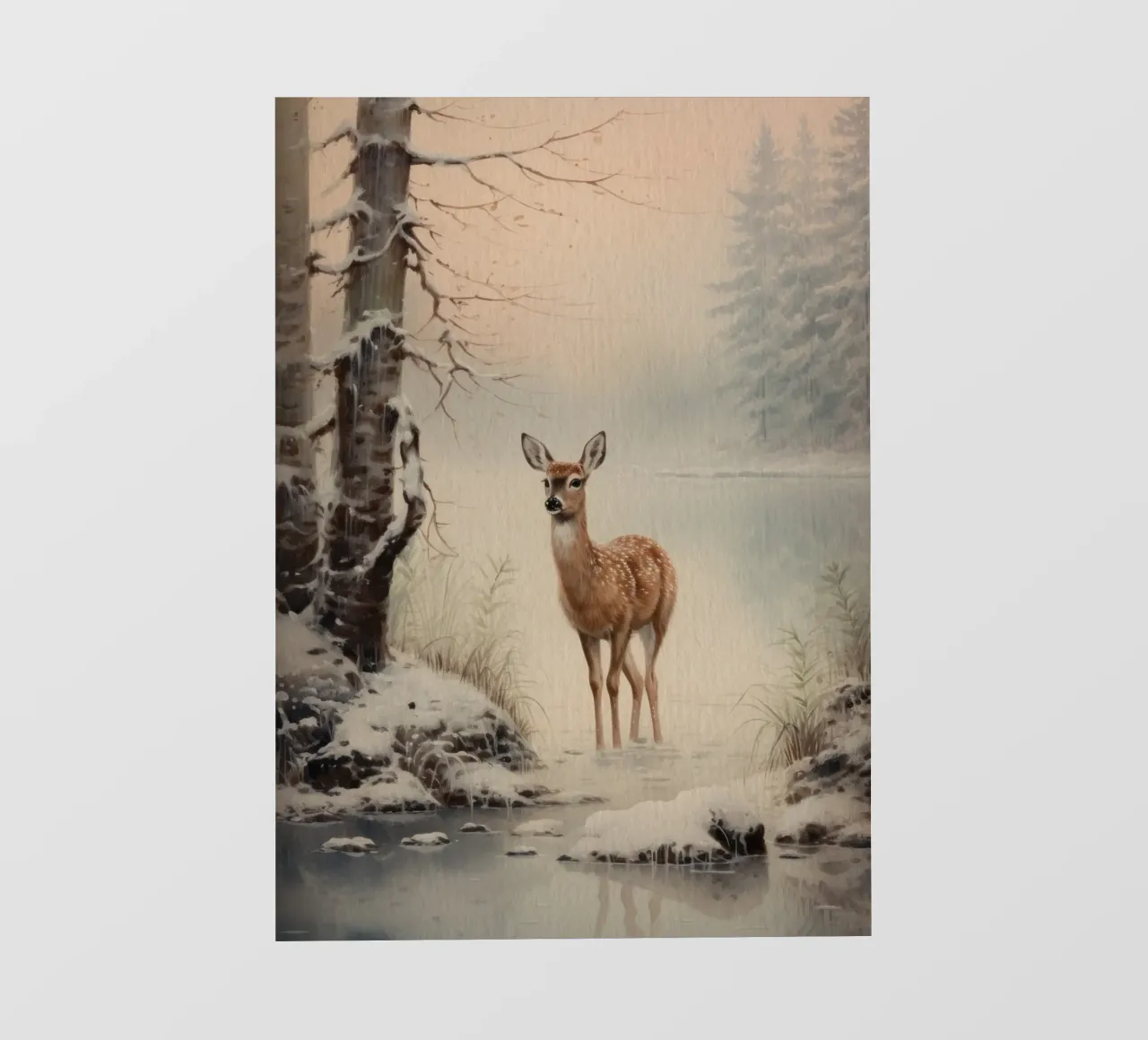 Reh im Winterwald telo in pvc da Luna & Noctua