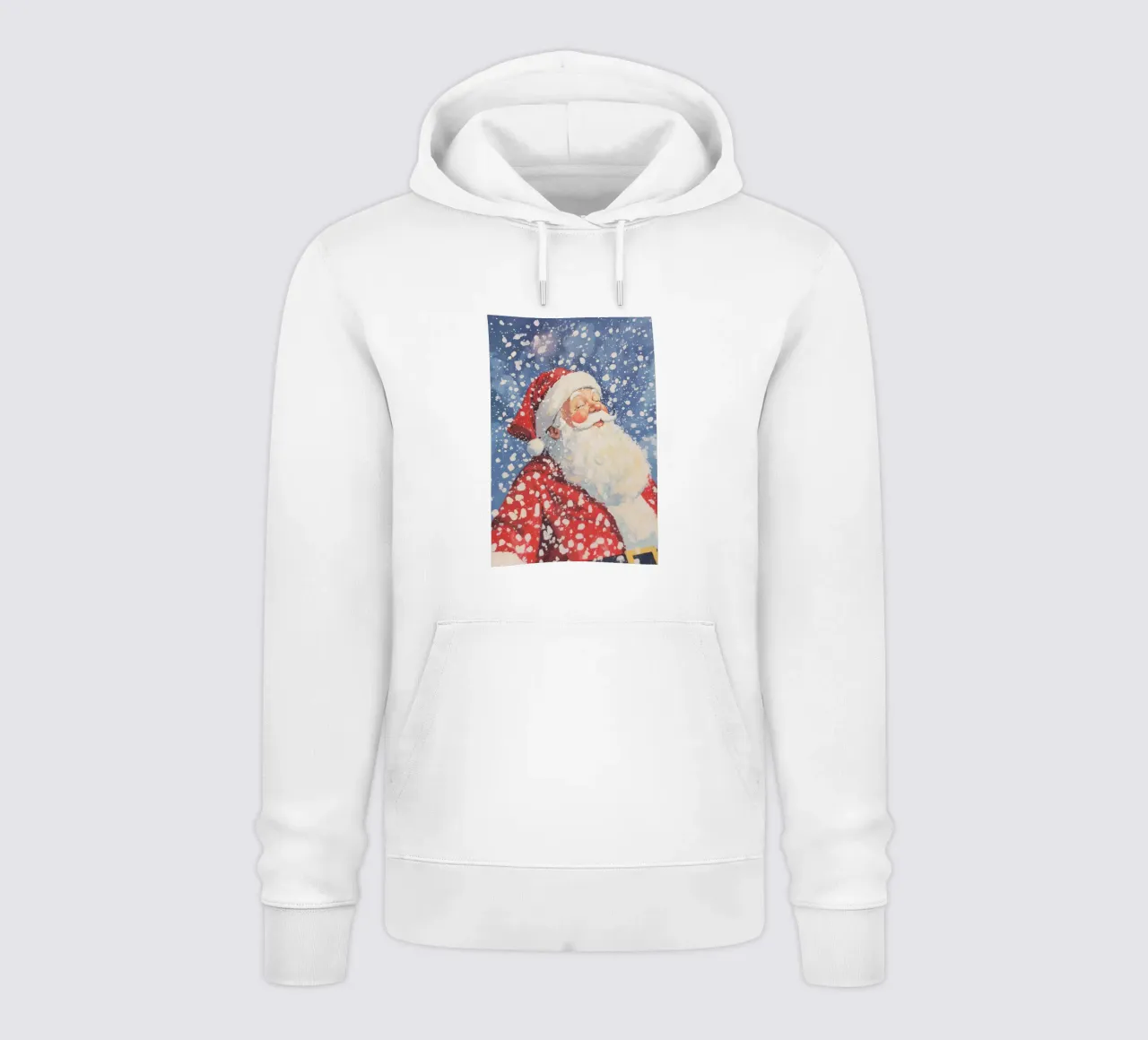Babbo Natale classico innevato felpa con cappuccio da Melloi Art Print