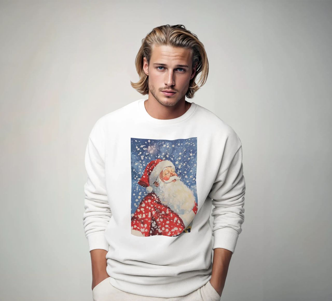 Babbo Natale classico innevato felpa da Melloi Art Print