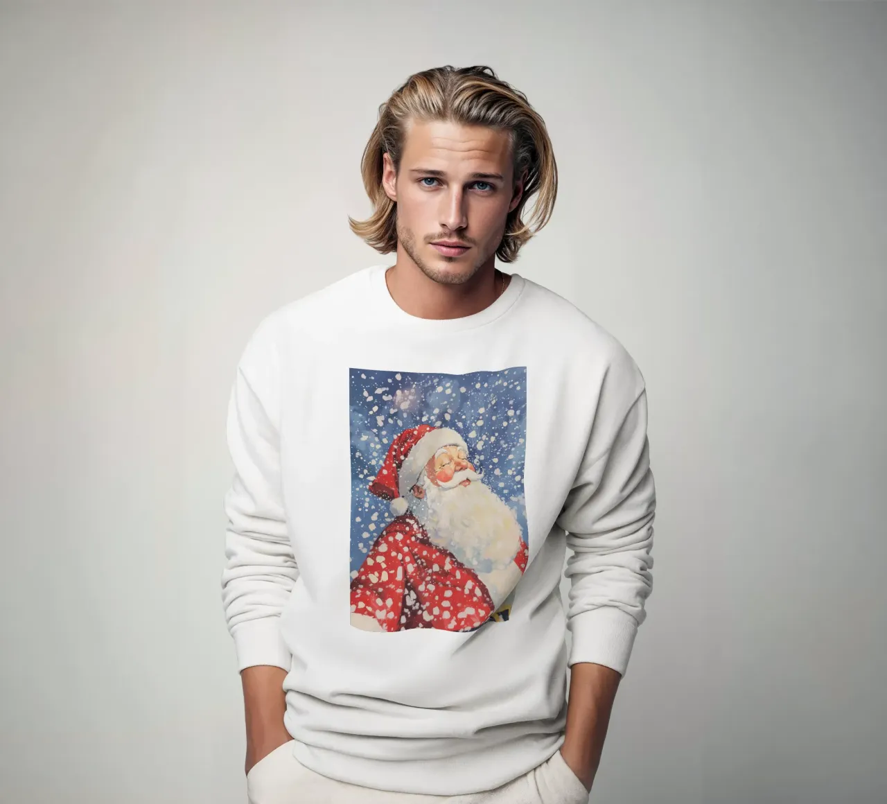 Babbo Natale classico innevato felpa da Melloi Art Print