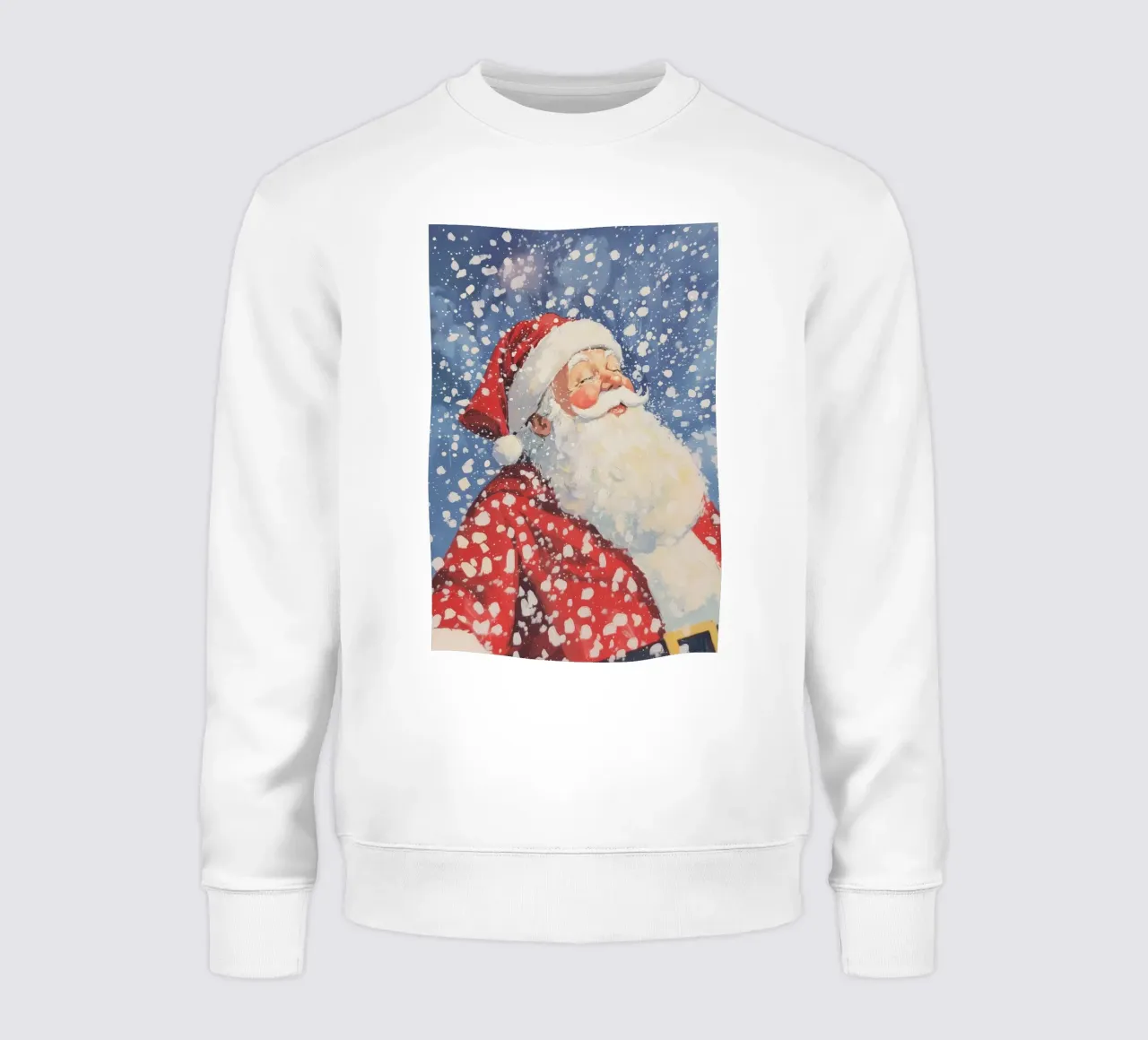 Père Noël classique sous la neige sweat de Melloi Art Print