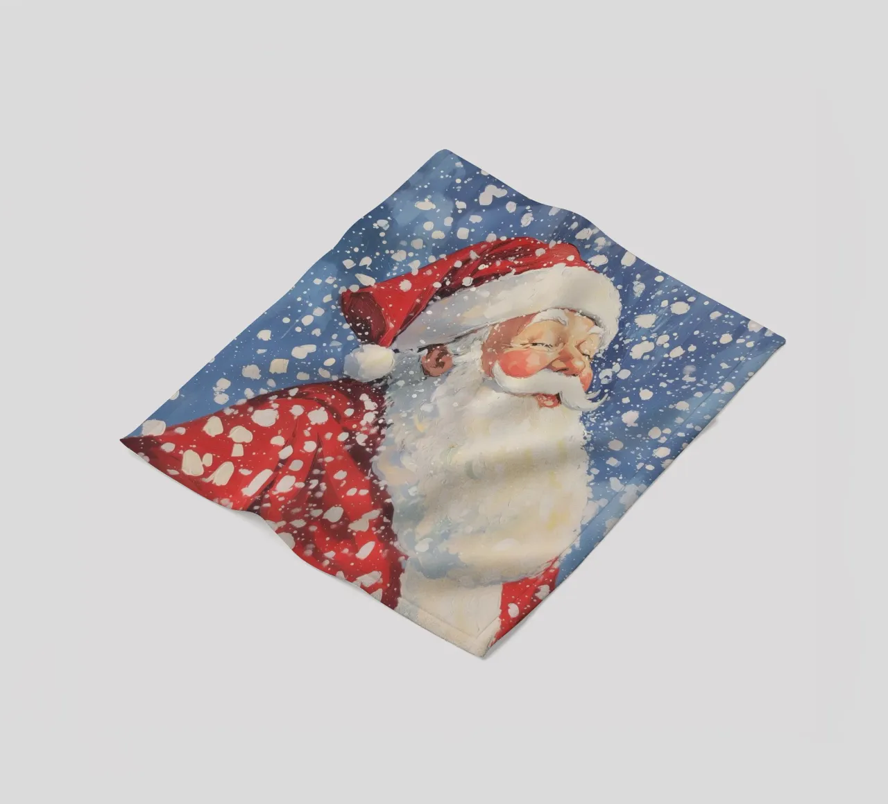 Babbo Natale classico innevato coperta in pile da Melloi Art Print