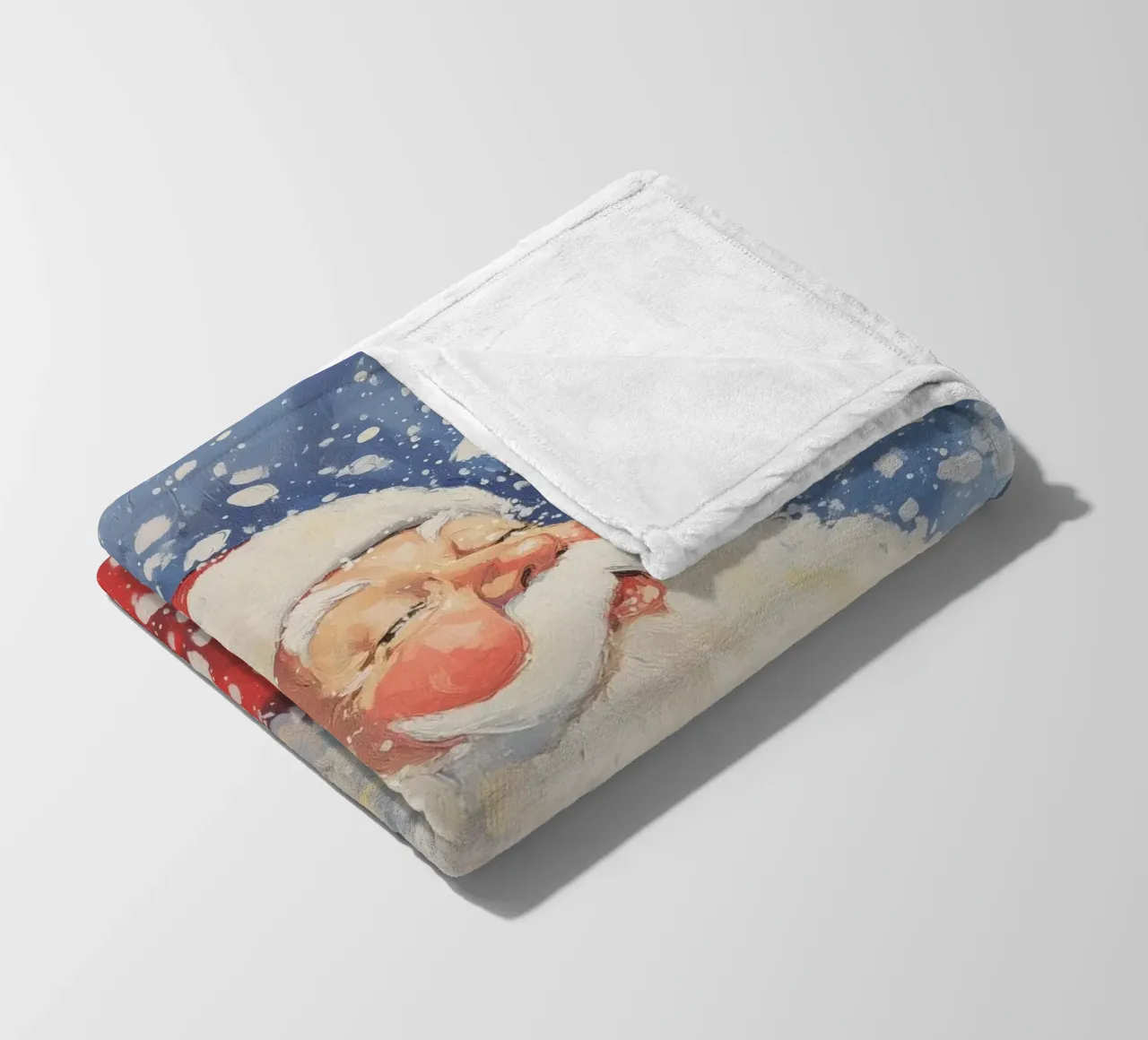 Babbo Natale classico innevato coperta in pile da Melloi Art Print