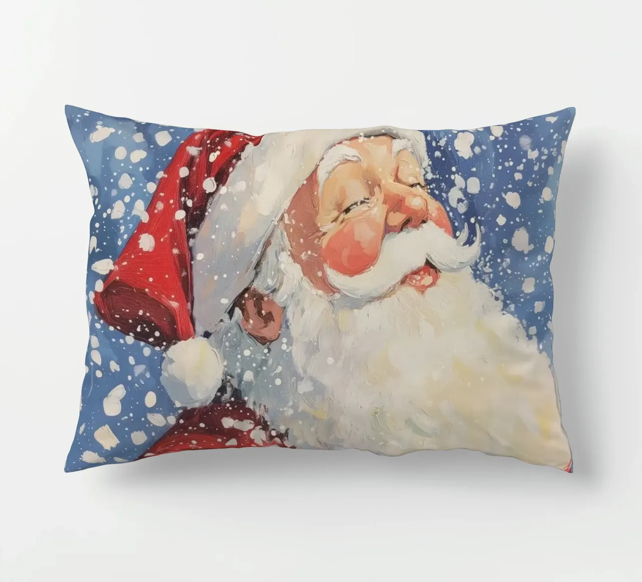 Babbo Natale classico innevato cuscino da Melloi Art Print
