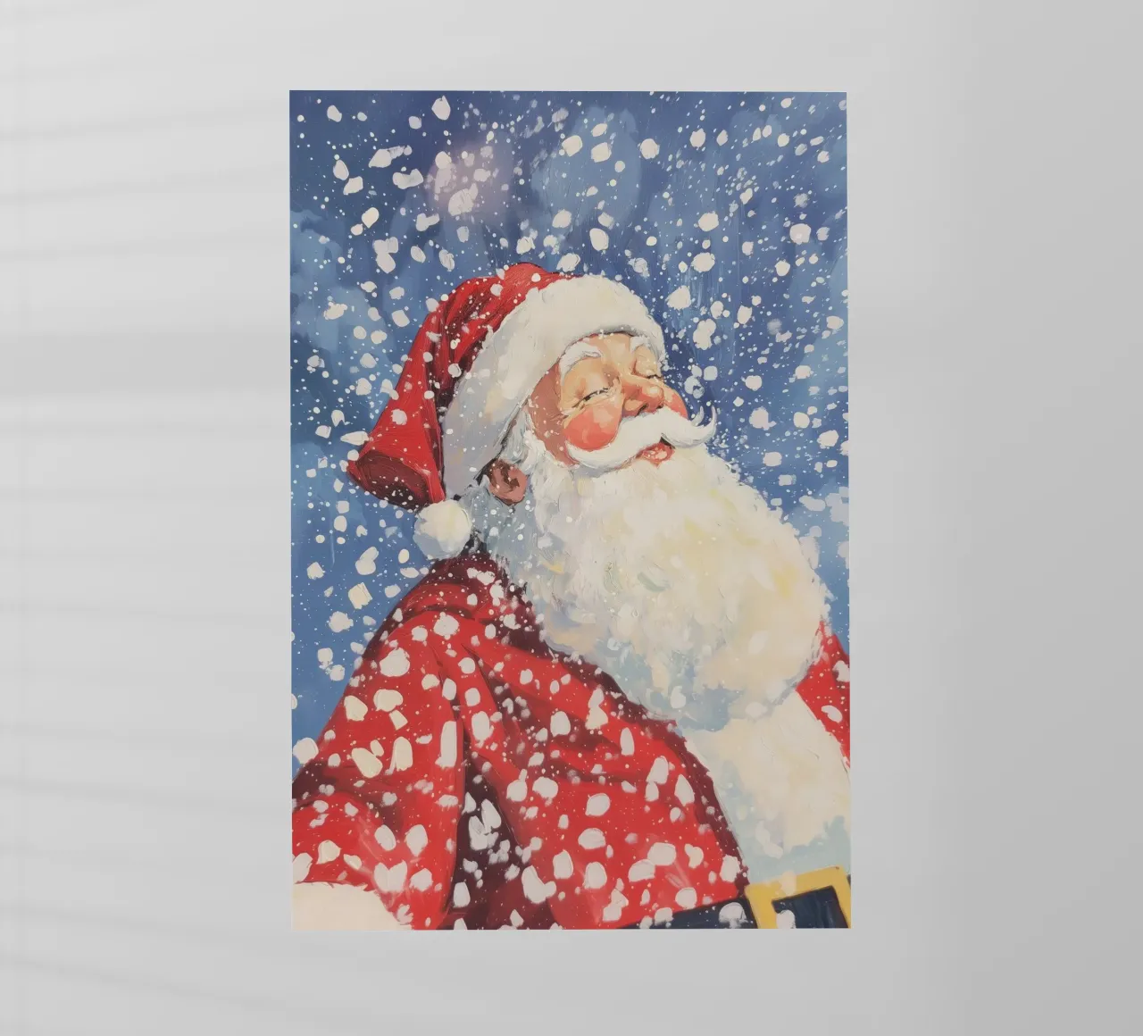 Clásico Papá Noel nevado lámina retroiluminada de Melloi Art Print