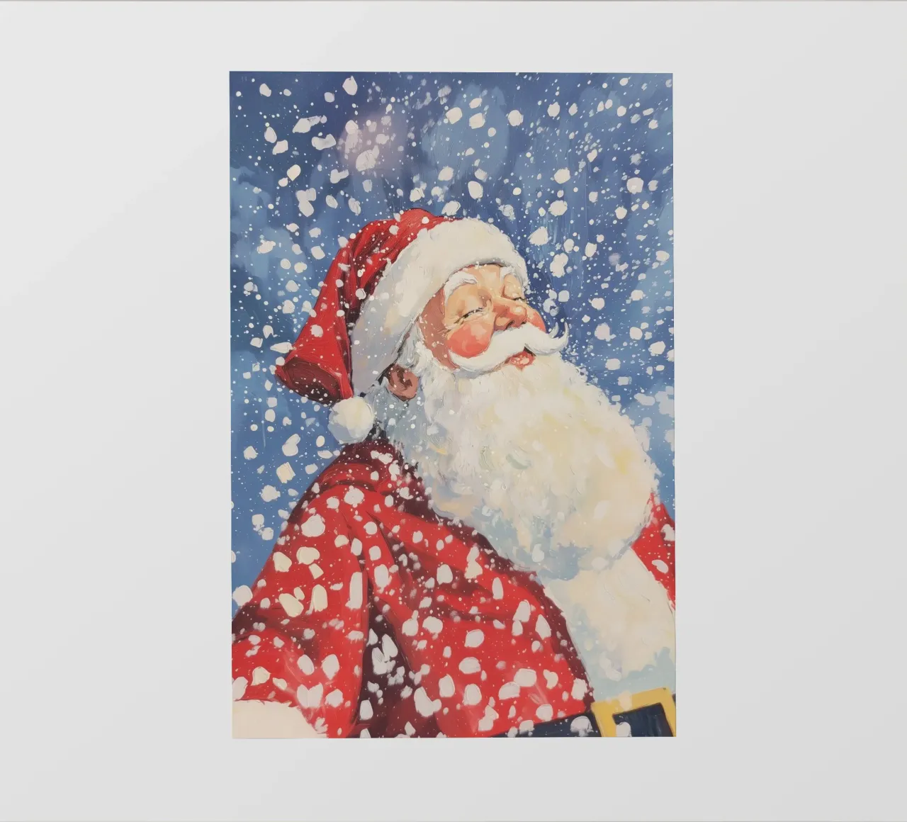 Clásico Papá Noel nevado lámina retroiluminada de Melloi Art Print