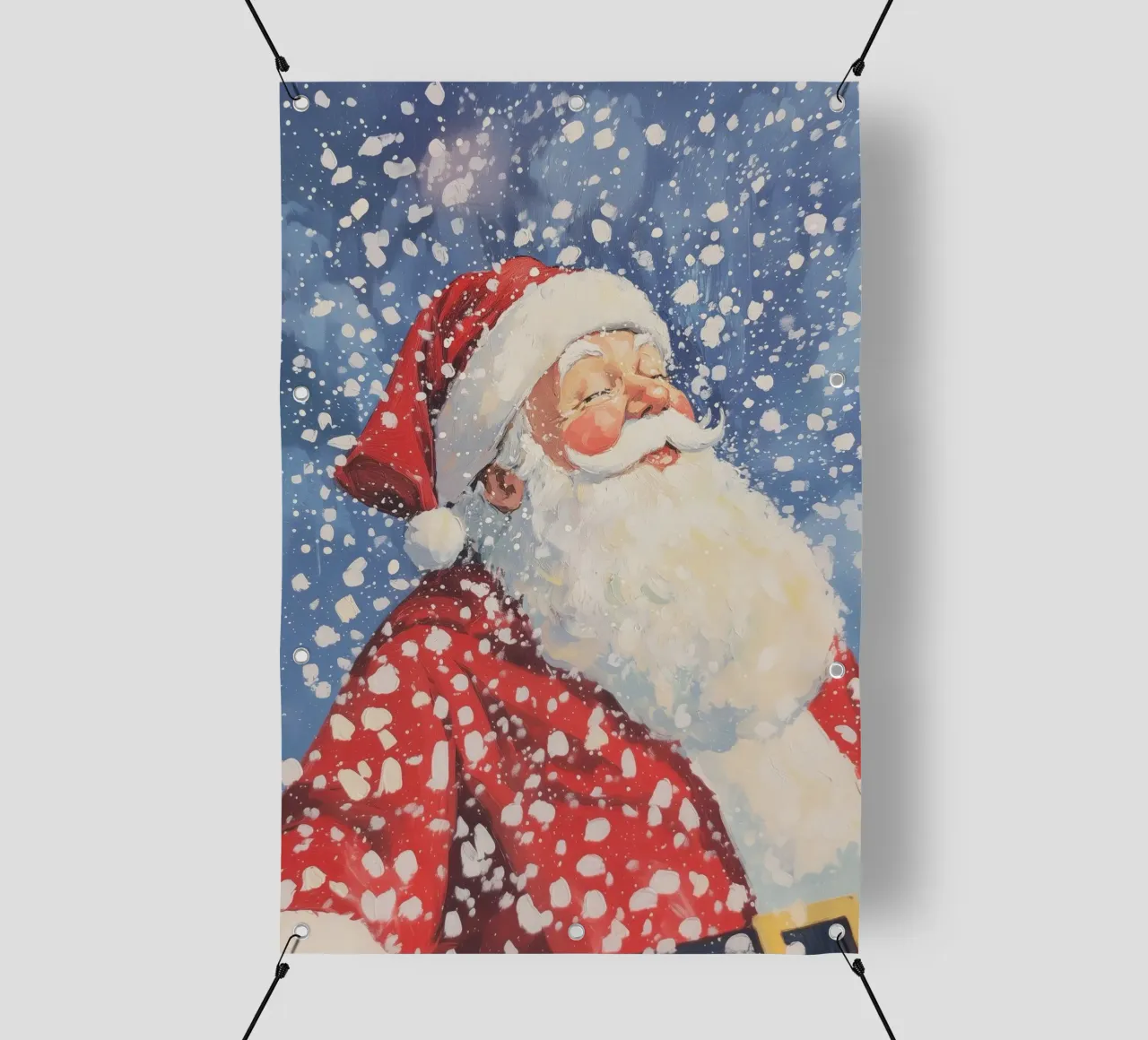 Clásico Papá Noel nevado lonas publicitarias de Melloi Art Print