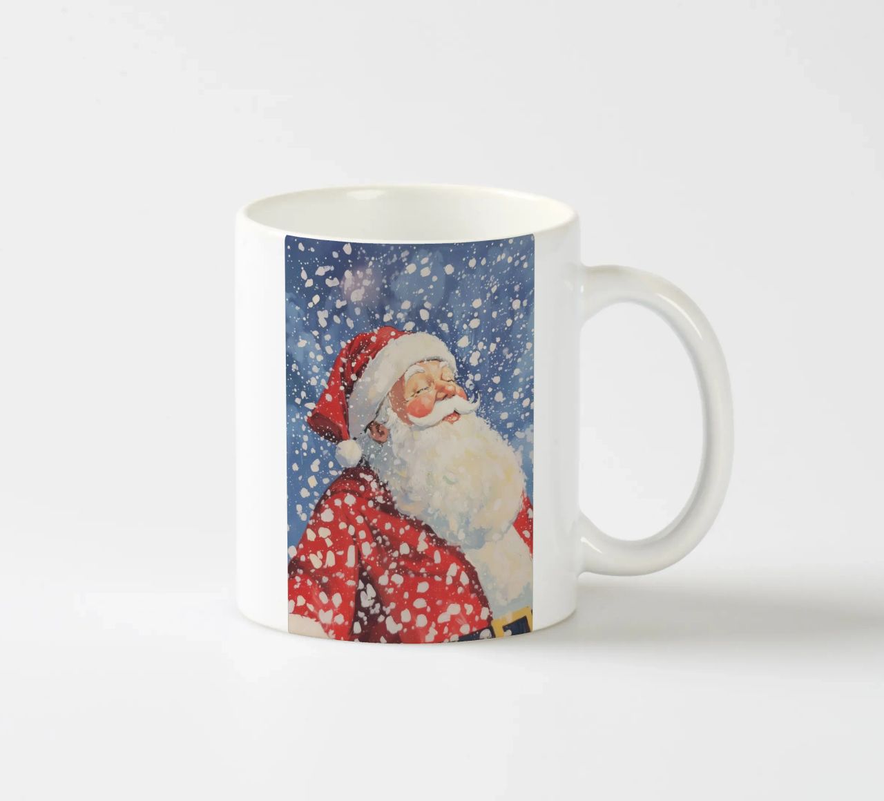Babbo Natale classico innevato tazza in ceramica da Melloi Art Print