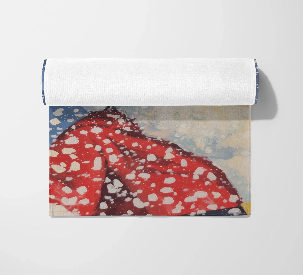 Babbo Natale classico innevato telo mare da Melloi Art Print