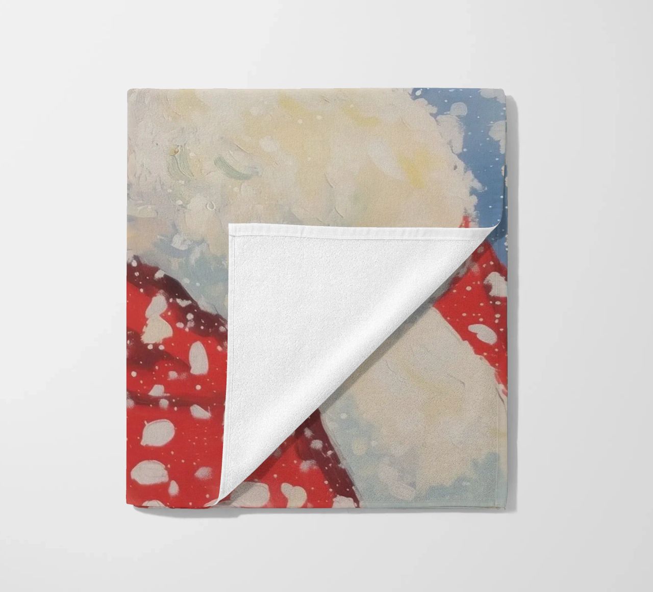 Babbo Natale classico innevato telo mare da Melloi Art Print