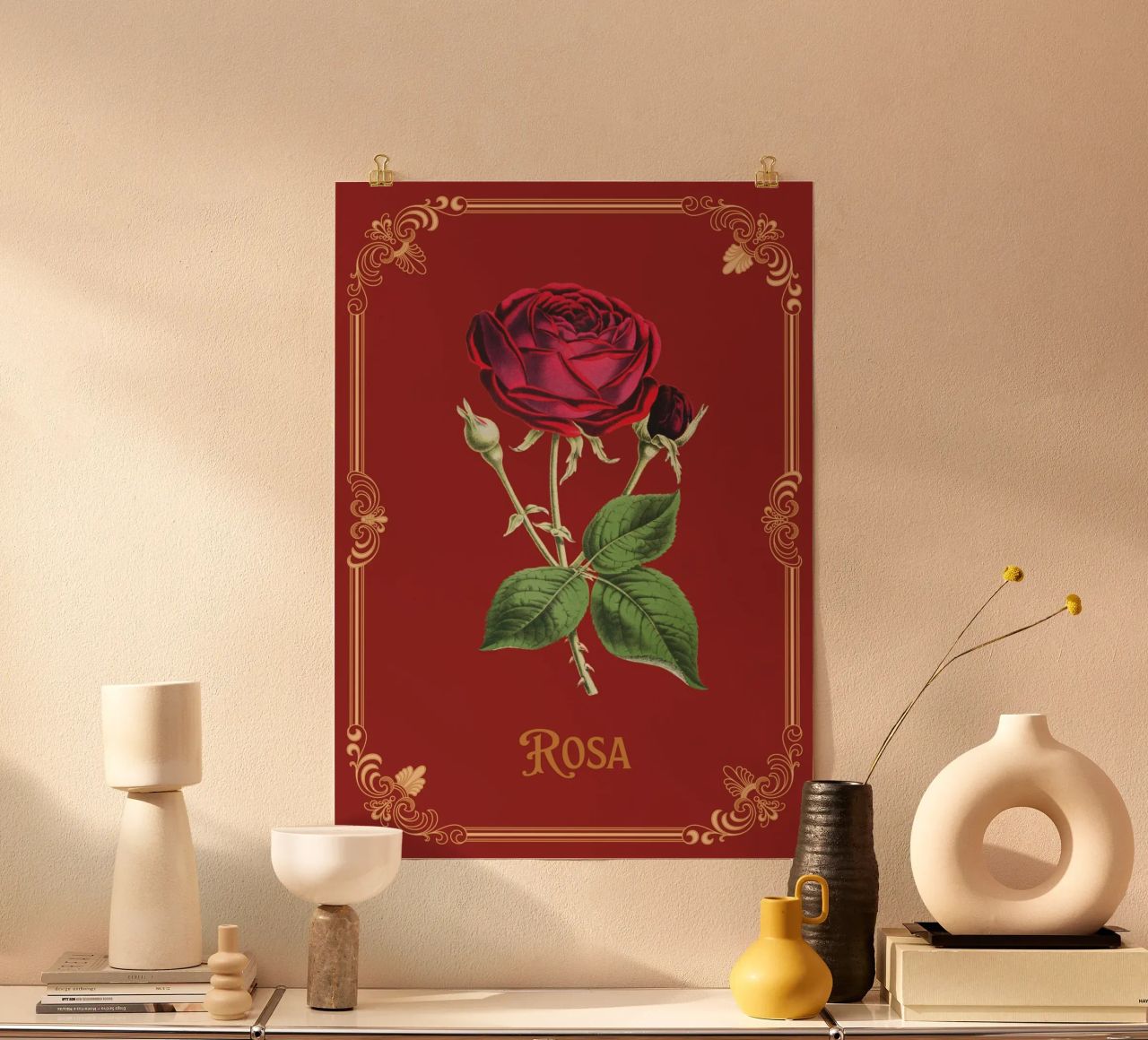 Rosa Poster von Luna & Noctua