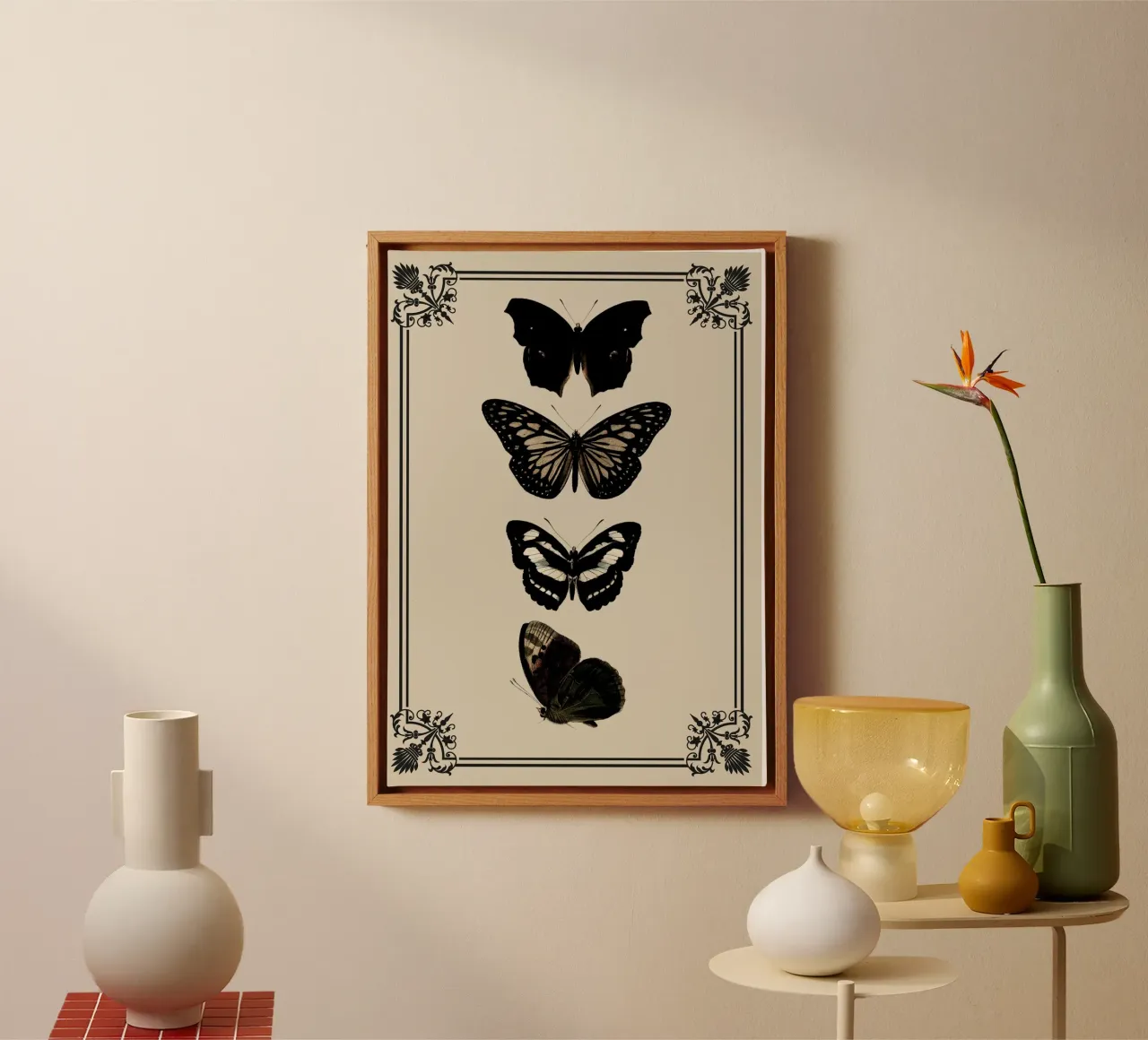 Schmetterlinge canvas met Baklijst van Luna & Noctua