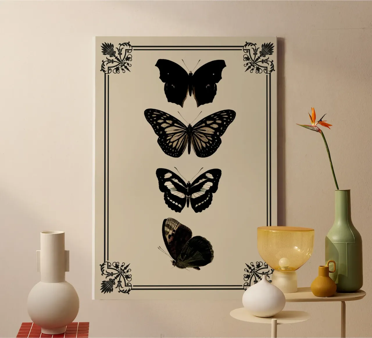 Schmetterlinge canvas met Baklijst van Luna & Noctua