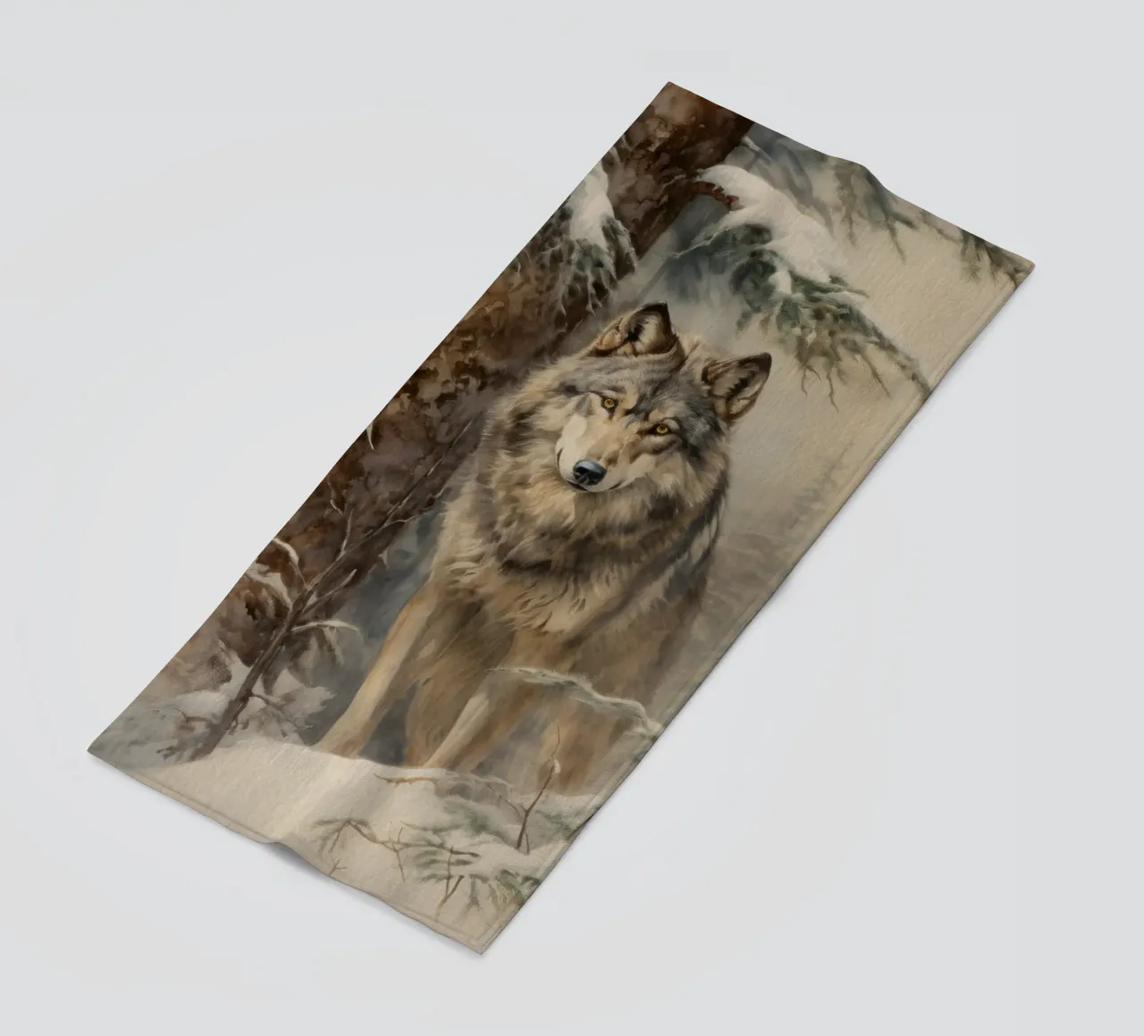 Wolf im Winterwald telo mare da Luna & Noctua