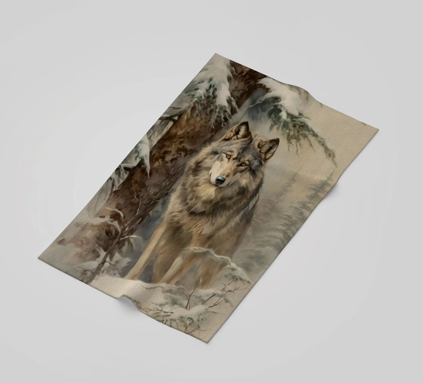 Wolf im Winterwald telo mare da Luna & Noctua